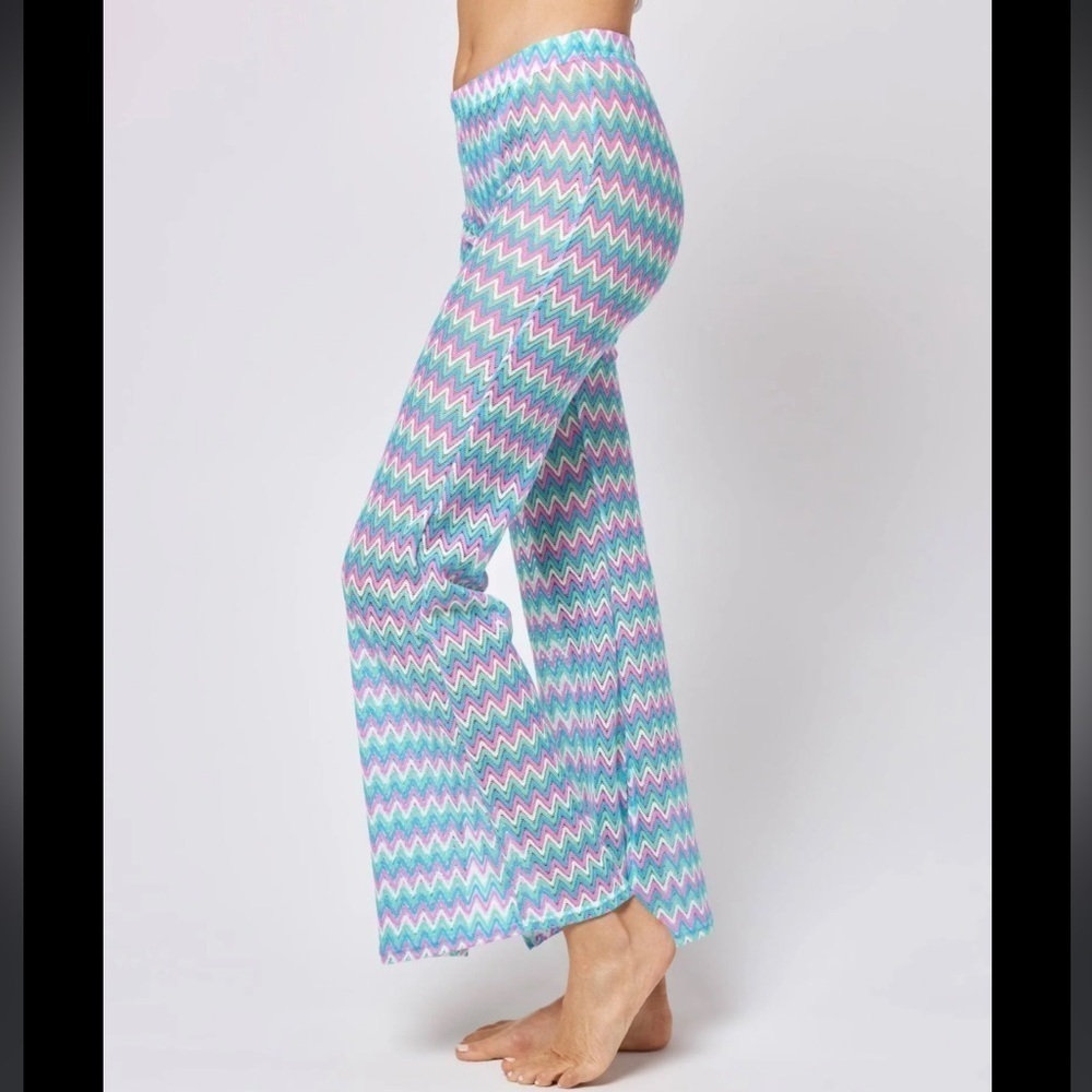 L SPACE Kari Pants Ombre Knit Chevron Swim Coverup Womens size Medium NWT